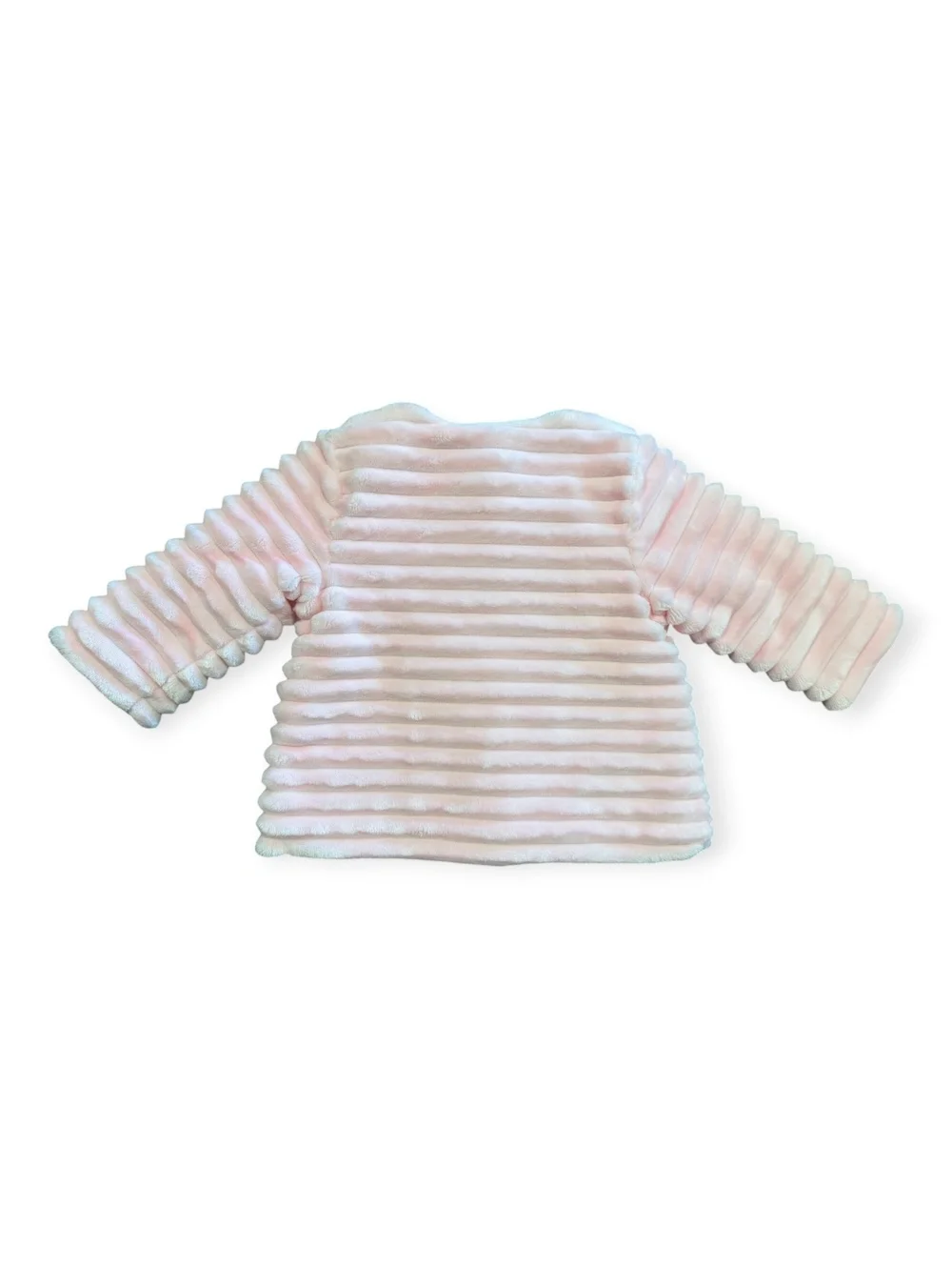 Little Me Baby Jacket 12M Pink Plush Ribbed Satin Lined with Bow Detail